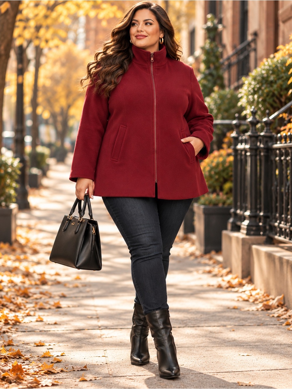 London Fog Plus Size 16 |80% Wool Layered 2-in-1 Jacket Coat | Fall Winter Coat